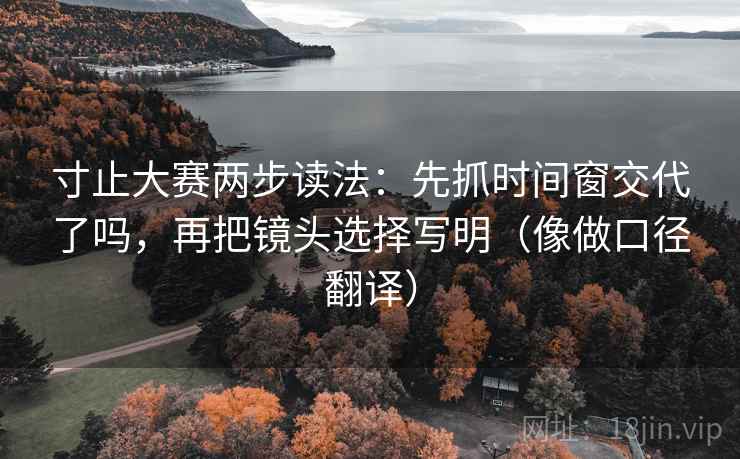 寸止大赛两步读法：先抓时间窗交代了吗，再把镜头选择写明（像做口径翻译）  第2张